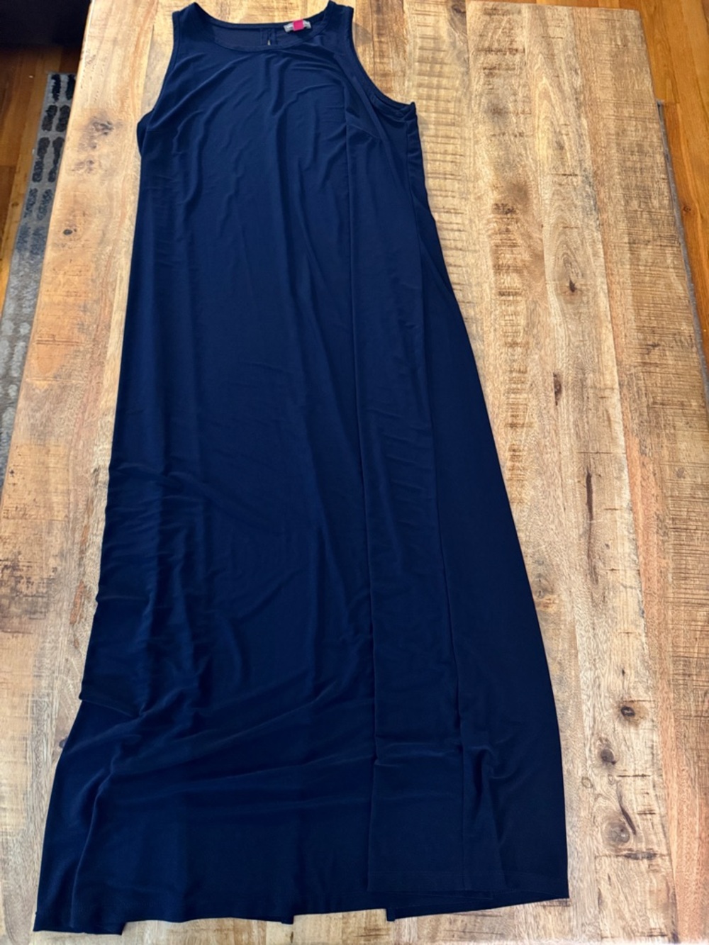 Vince Camuto sleeveless tank Navy blue Maxi Dress with slits NWOT 1X